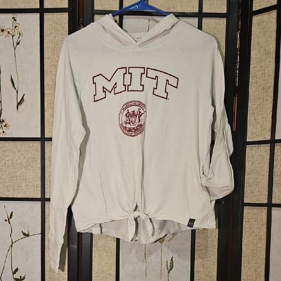 Under Armour Tops - Under Armour White Hoodie with Maroon MIT Logo